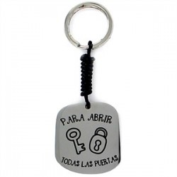 Llavero Happy de acero oval
