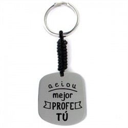 Llavero Happy de acero oval